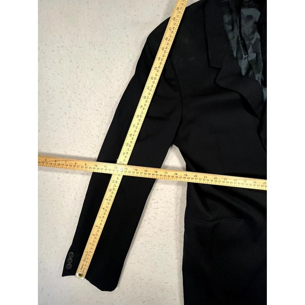 VTG Giorgio Armani Blazer Jacket Mens Black Notch Lapel Single Breasted Formal
